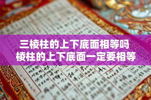 三棱柱的上下底面相等吗 棱柱的上下底面一定要相等吗