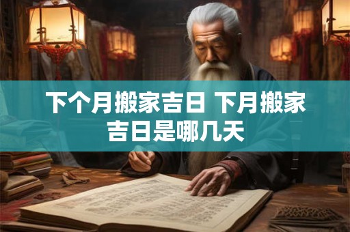 下个月搬家吉日 下月搬家吉日是哪几天