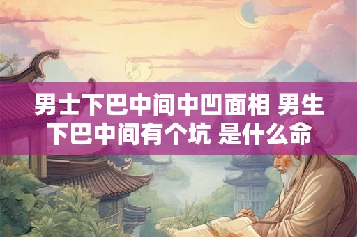 男士下巴中间中凹面相 男生下巴中间有个坑 是什么命