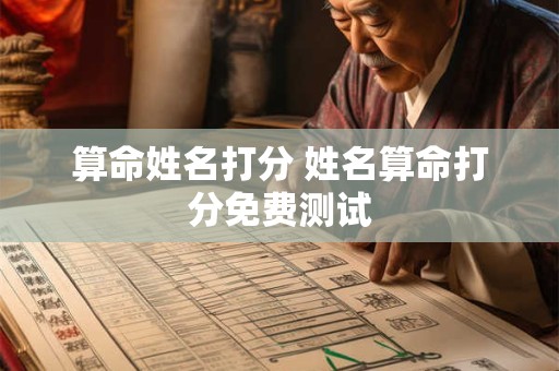 算命姓名打分 姓名算命打分免费测试