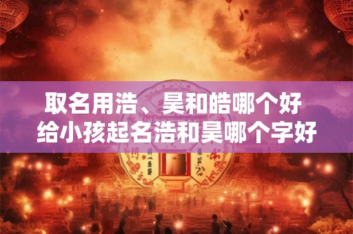 取名用浩、昊和皓哪个好 给小孩起名浩和昊哪个字好一点 取名用浩、昊和皓哪个好 给小孩起名浩和昊哪个字好一点