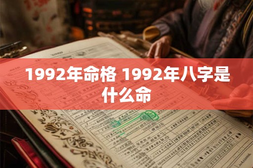 1992年命格 1992年八字是什么命