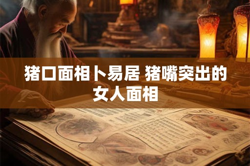 猪口面相卜易居 猪嘴突出的女人面相