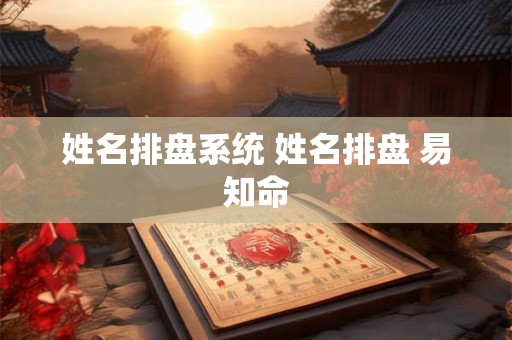 姓名排盘系统 姓名排盘 易知命