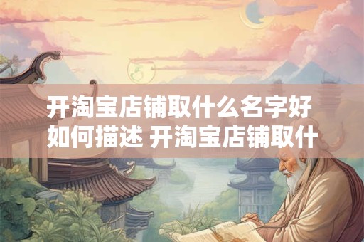 开淘宝店铺取什么名字好 如何描述 开淘宝店铺取什么名字好 如何描述好听