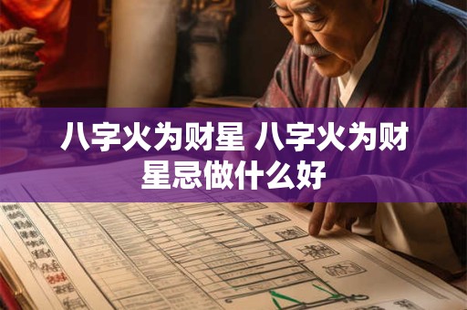 八字火为财星 八字火为财星忌做什么好