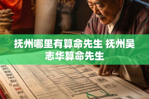 抚州哪里有算命先生 抚州吴志华算命先生
