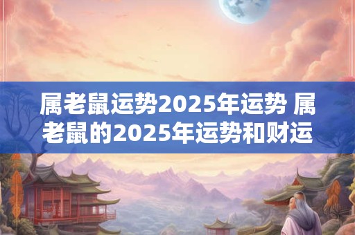 属老鼠运势2025年运势 属老鼠的2025年运势和财运怎么样