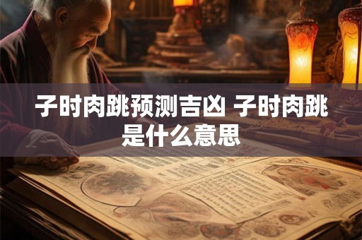 子时肉跳预测吉凶 子时肉跳是什么意思