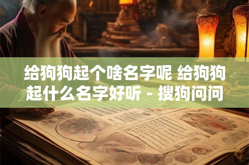 给狗狗起个啥名字呢 给狗狗起什么名字好听 - 搜狗问问