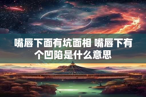 嘴唇下面有坑面相 嘴唇下有个凹陷是什么意思