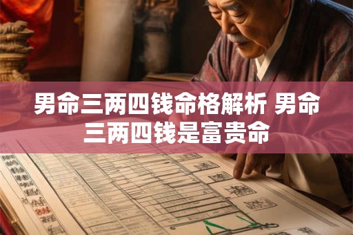 男命三两四钱命格解析 男命三两四钱是富贵命