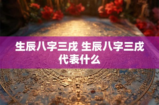 生辰八字三戌 生辰八字三戌代表什么