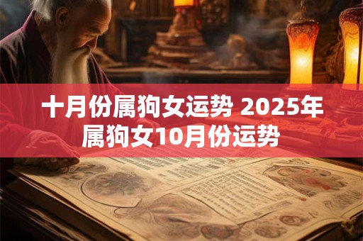 十月份属狗女运势 2025年属狗女10月份运势