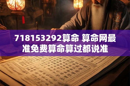 718153292算命 算命网最准免费算命算过都说准