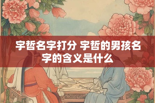 宇哲名字打分 宇哲的男孩名字的含义是什么