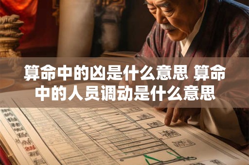 算命中的凶是什么意思 算命中的人员调动是什么意思