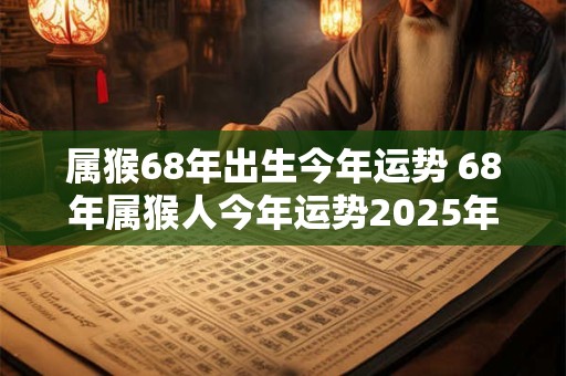 属猴68年出生今年运势 68年属猴人今年运势2025年每月运势