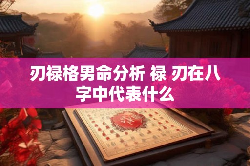 刃禄格男命分析 禄 刃在八字中代表什么