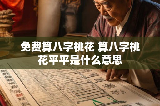 免费算八字桃花 算八字桃花平平是什么意思
