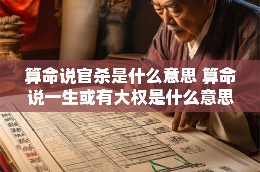 算命说官杀是什么意思 算命说一生或有大权是什么意思