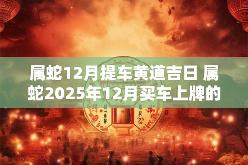 属蛇12月提车黄道吉日 属蛇2025年12月买车上牌的好日子