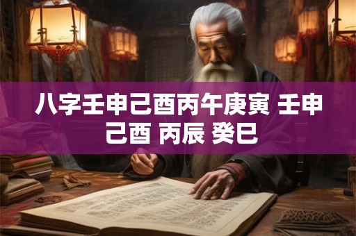 八字壬申己酉丙午庚寅 壬申 己酉 丙辰 癸巳