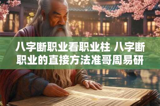 八字断职业看职业柱 八字断职业的直接方法准哥周易研汇