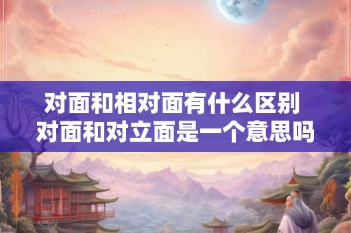对面和相对面有什么区别 对面和对立面是一个意思吗