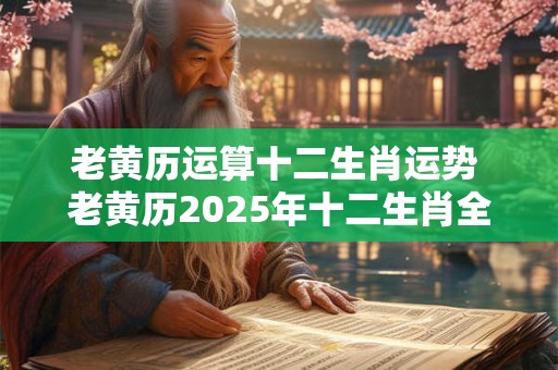 老黄历运算十二生肖运势 老黄历2025年十二生肖全年运势详解