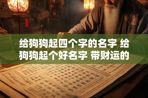 给狗狗起四个字的名字 给狗狗起个好名字 带财运的