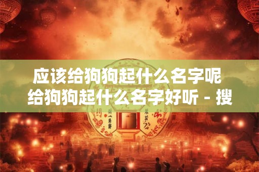应该给狗狗起什么名字呢 给狗狗起什么名字好听 - 搜狗问问
