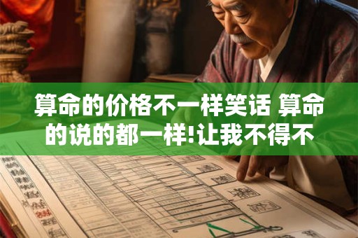 算命的价格不一样笑话 算命的说的都一样!让我不得不信了!