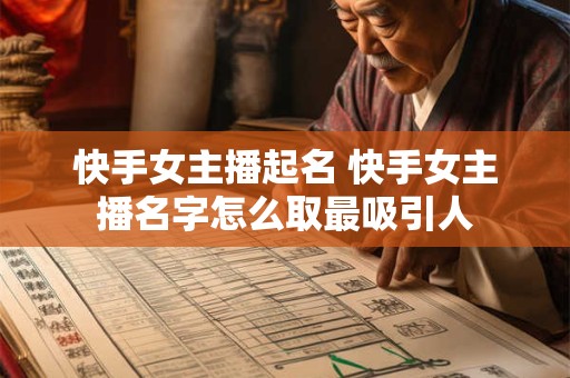 快手女主播起名 快手女主播名字怎么取最吸引人