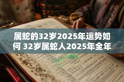 属蛇的32岁2025年运势如何 32岁属蛇人2025年全年运势