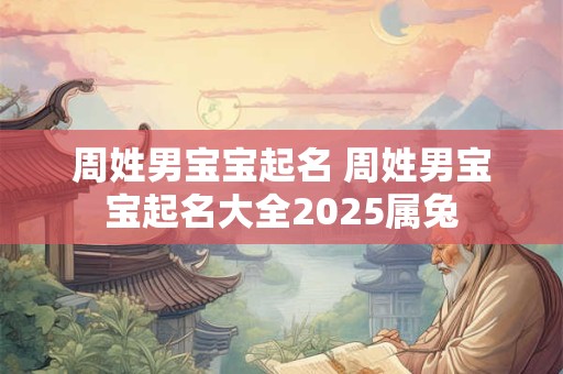 周姓男宝宝起名 周姓男宝宝起名大全2025属兔