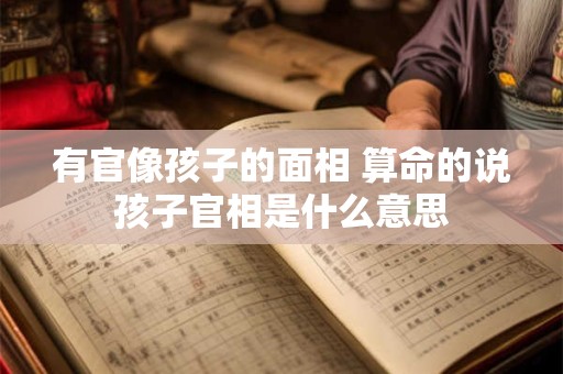 有官像孩子的面相 算命的说孩子官相是什么意思