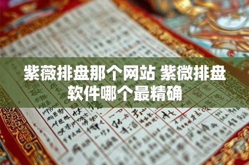 紫薇排盘那个网站 紫微排盘软件哪个最精确