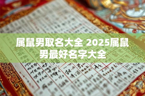 属鼠男取名大全 2025属鼠男最好名字大全