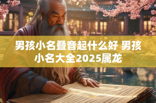 男孩小名叠音起什么好 男孩小名大全2025属龙