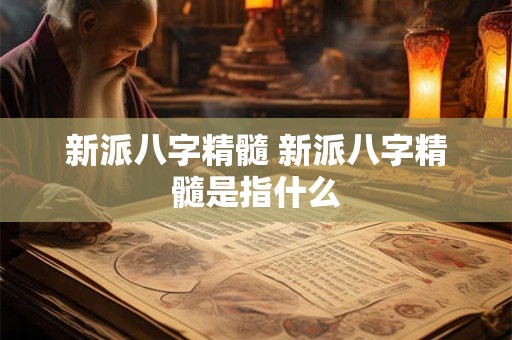 新派八字精髓 新派八字精髓是指什么