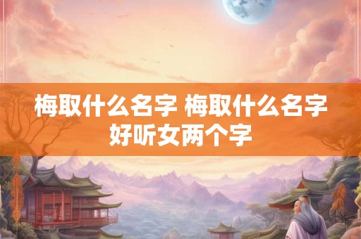 梅取什么名字 梅取什么名字好听女两个字