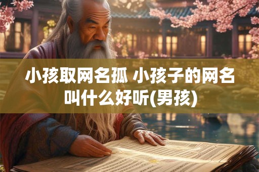 小孩取网名孤 小孩子的网名叫什么好听(男孩)