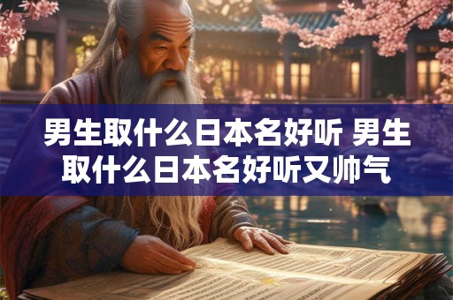 男生取什么日本名好听 男生取什么日本名好听又帅气