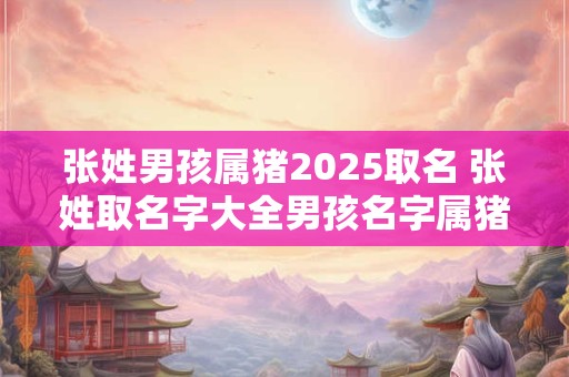 张姓男孩属猪2025取名 张姓取名字大全男孩名字属猪