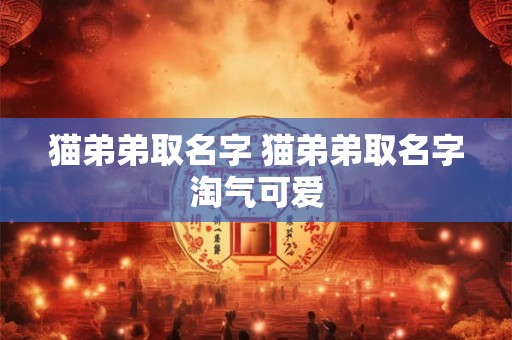 猫弟弟取名字 猫弟弟取名字淘气可爱