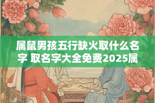 属鼠男孩五行缺火取什么名字 取名字大全免费2025属鼠的男孩子缺火