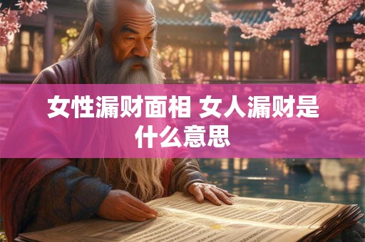 女性漏财面相 女人漏财是什么意思