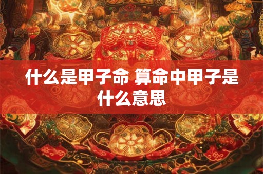 什么是甲子命 算命中甲子是什么意思