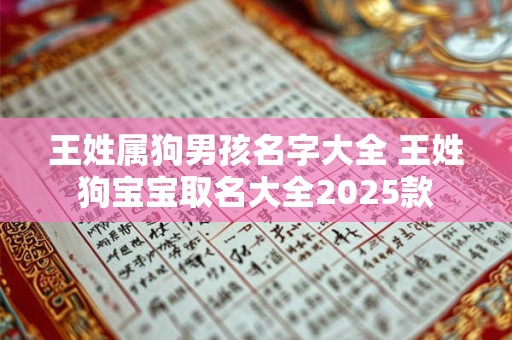 王姓属狗男孩名字大全 王姓狗宝宝取名大全2025款